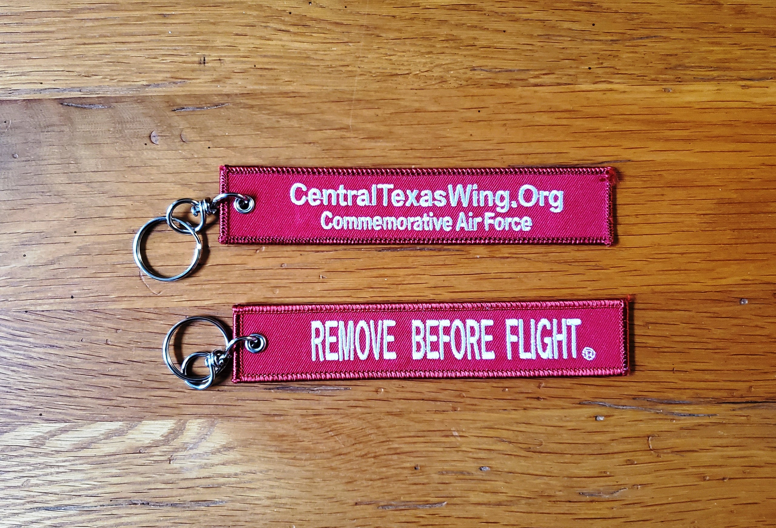 Embroidered REMOVE BEFORE FLIGHT Keyring